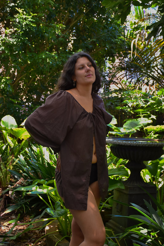 Button Dress - Chocolate