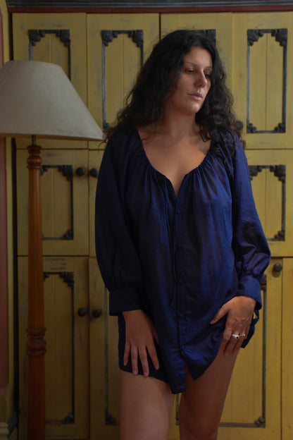 Button Dress - Navy