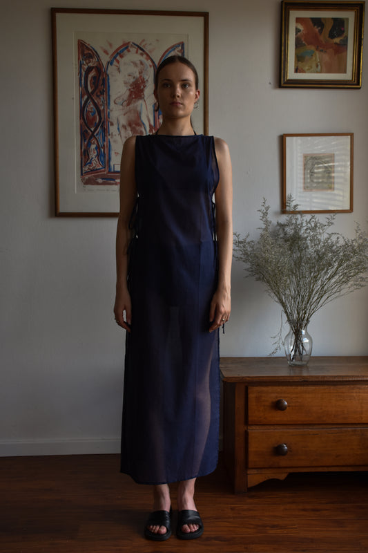 Throw Over Dress - Navy