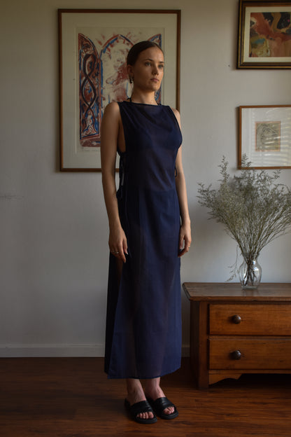 Throw Over Dress - Navy