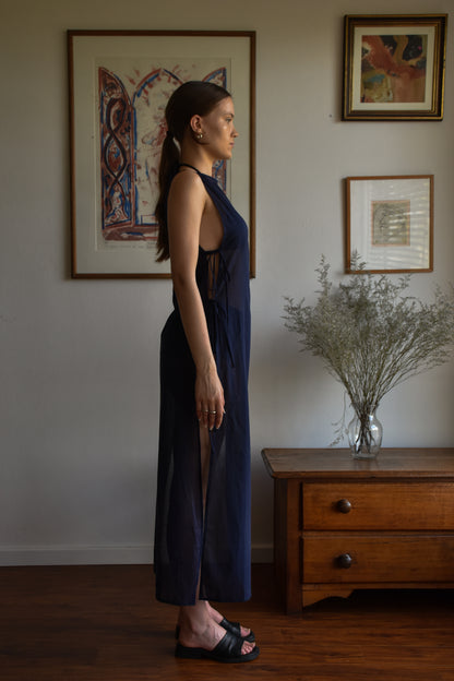 Throw Over Dress - Navy