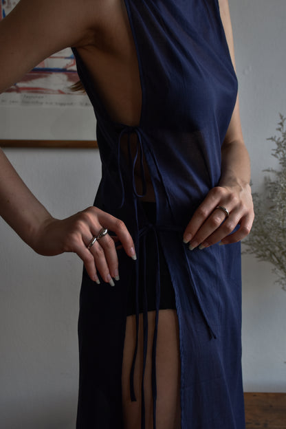 Throw Over Dress - Navy
